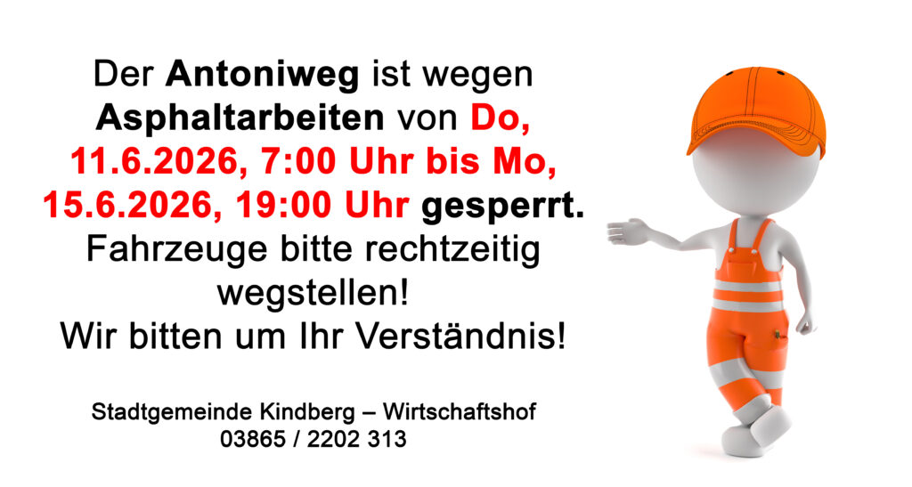 Antoniweg gesperrt
